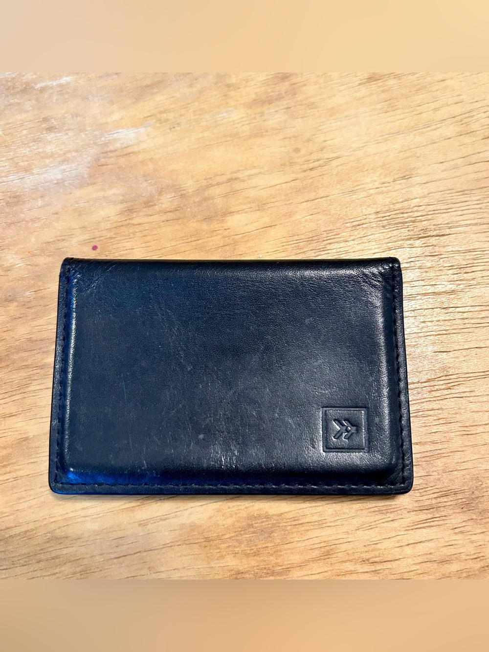 Thread bifold wallet cardholder black leather
